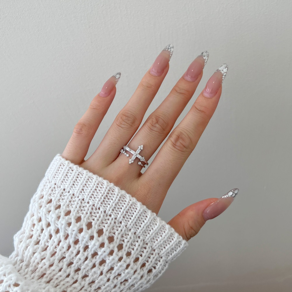 Cross Ring Set, S925 Sterling Silver