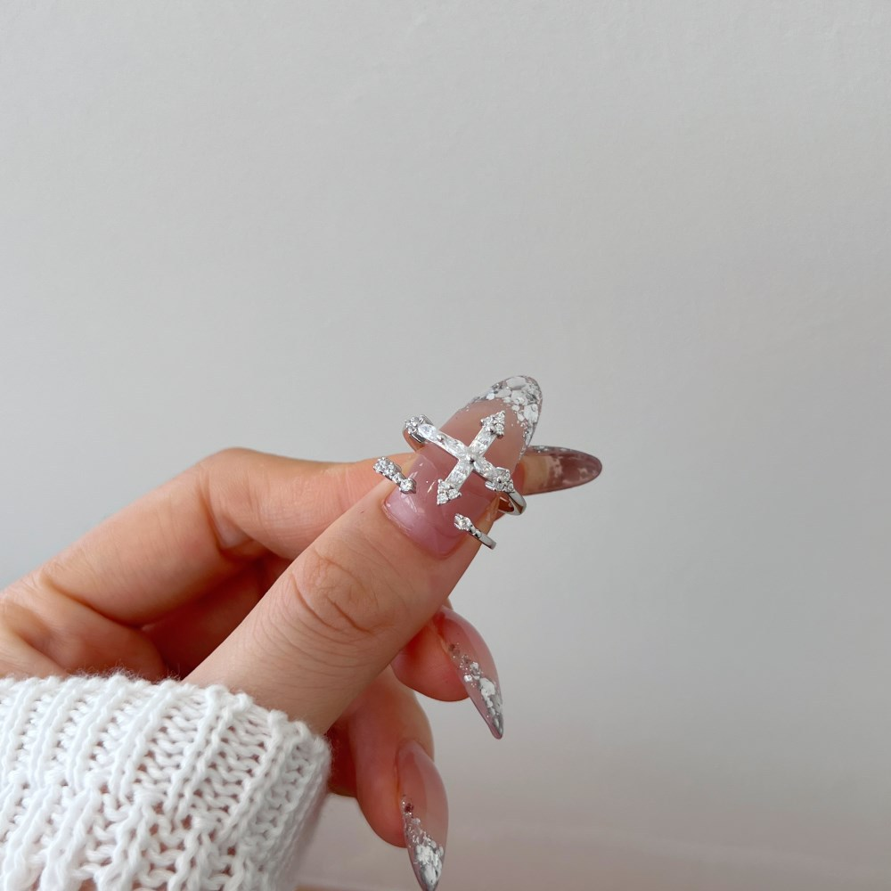 Cross Ring Set, S925 Sterling Silver