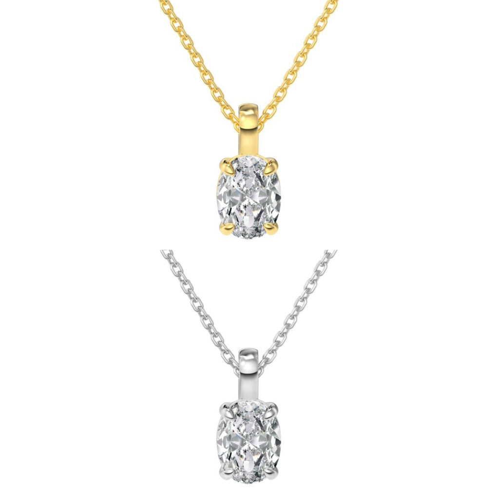 S925 sterling silver, single zircon dianty necklace