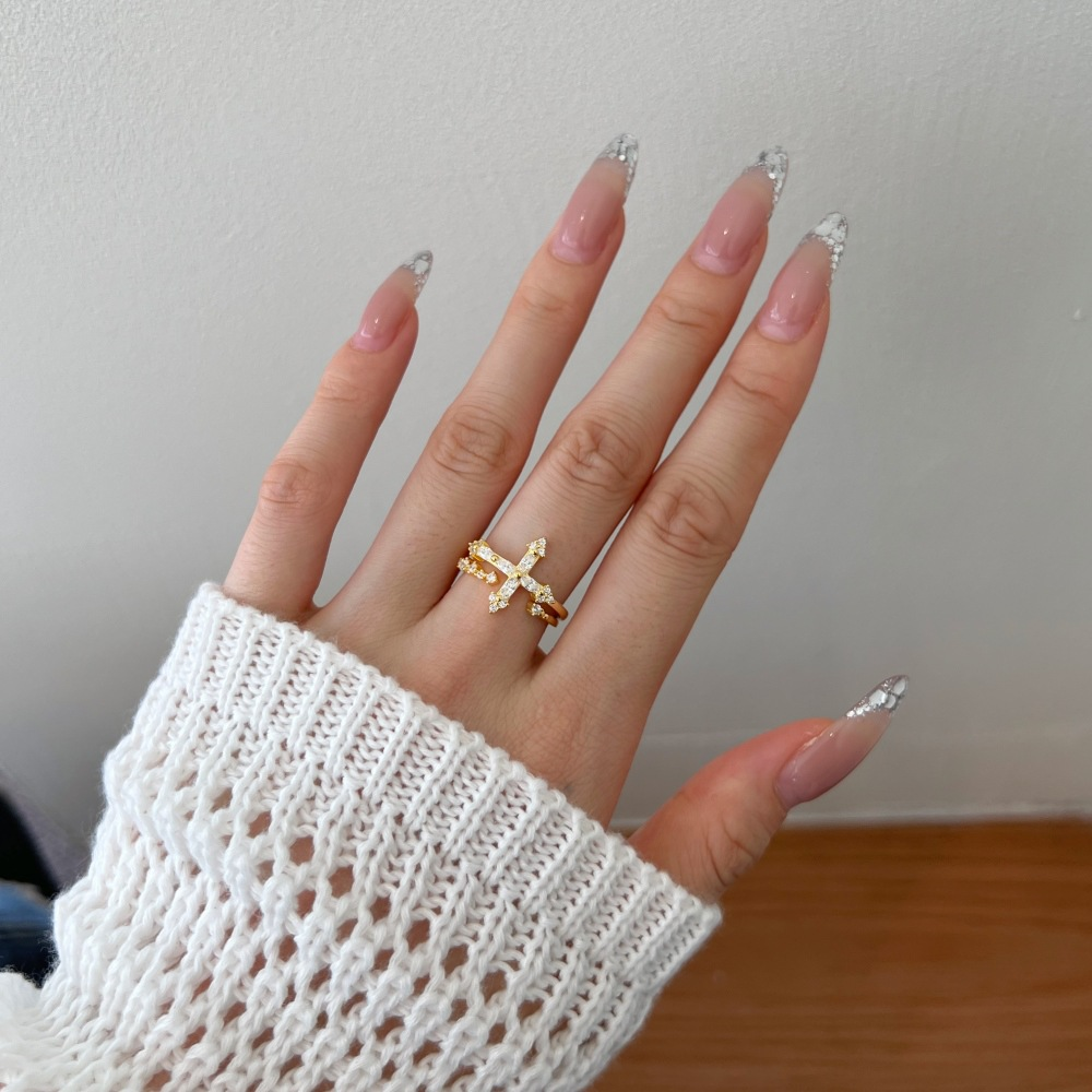 Cross Ring Set, S925 Sterling Silver